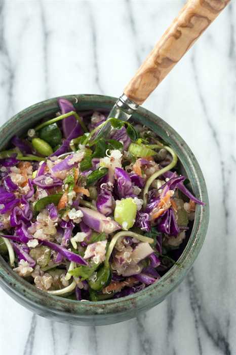 Red cabbage salad with quinoa