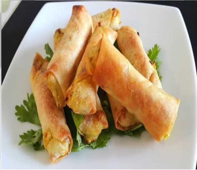 Grilled spring roll labneh