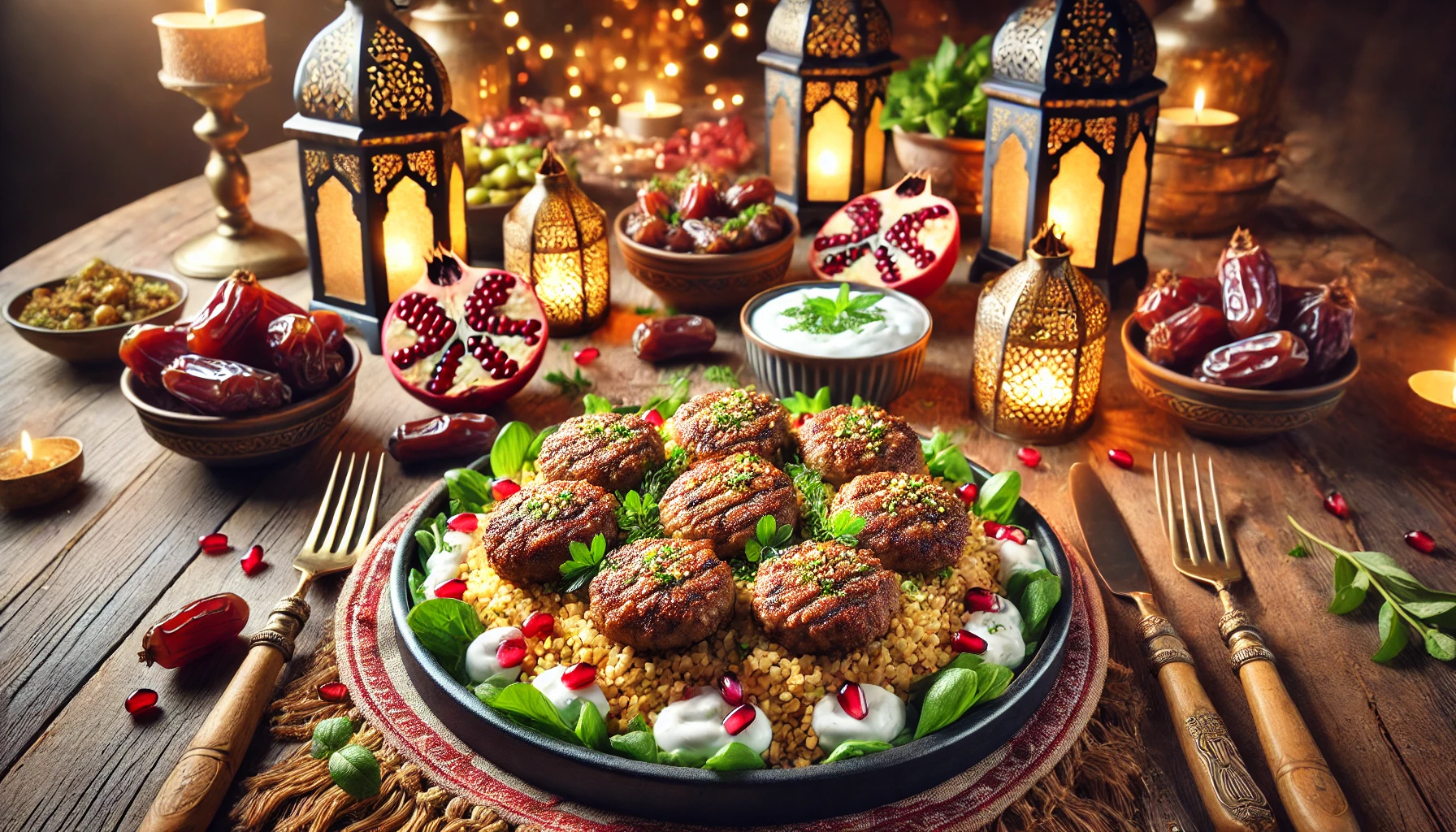 فطائر لحم الضأن المشوية بالبرغل
